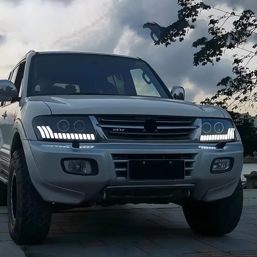 

Автомобильные передние фонари для Mitsubishi Pajero V73 2004-2014, светодиодные автомобильные фары в сборе, обновление Audi Style 2, аксессуары для линз проектора