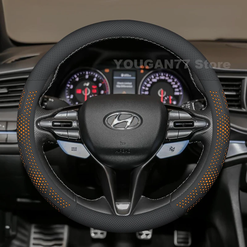 

Leather Car Steering Wheel Cover For Hyundai Veloster 2011-2020 Covers For Covers Auto interior Hyundai Veloster Accessories