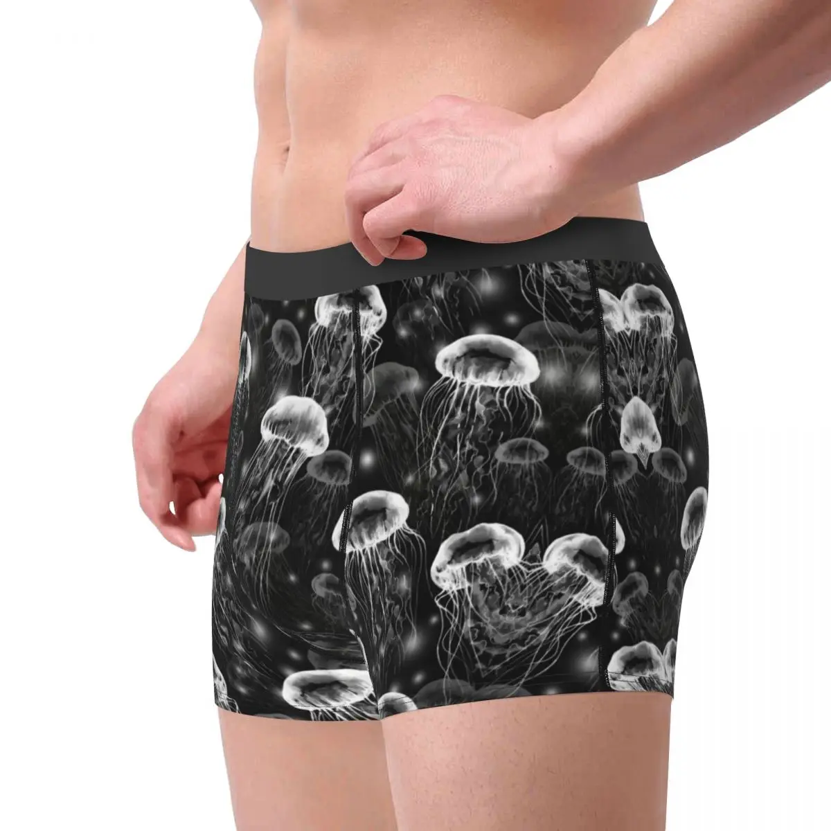 Magical Watercolor Jellyfish Men's Underwear Boxer Shorts Panties Sexy Soft Underpants for Homme Plus Size