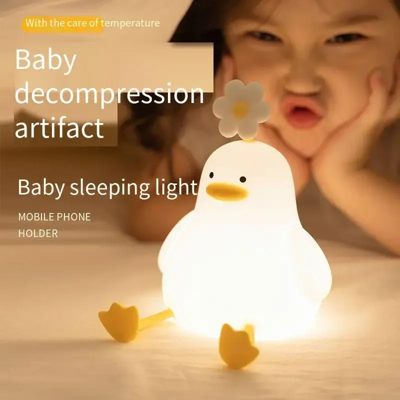 女の子のための小さなアヒルのナイトライト、かわいい小さな夜のランプ、カップル、女の子のための誕生日プレゼント、家庭の寝室の睡眠、新しい