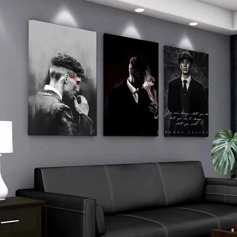 

1 шт. классический Tommy Shelby Smoking Man Cillian Murphy холст картина британский гангстер драматическое искусство спальня бар кафе домашний декор