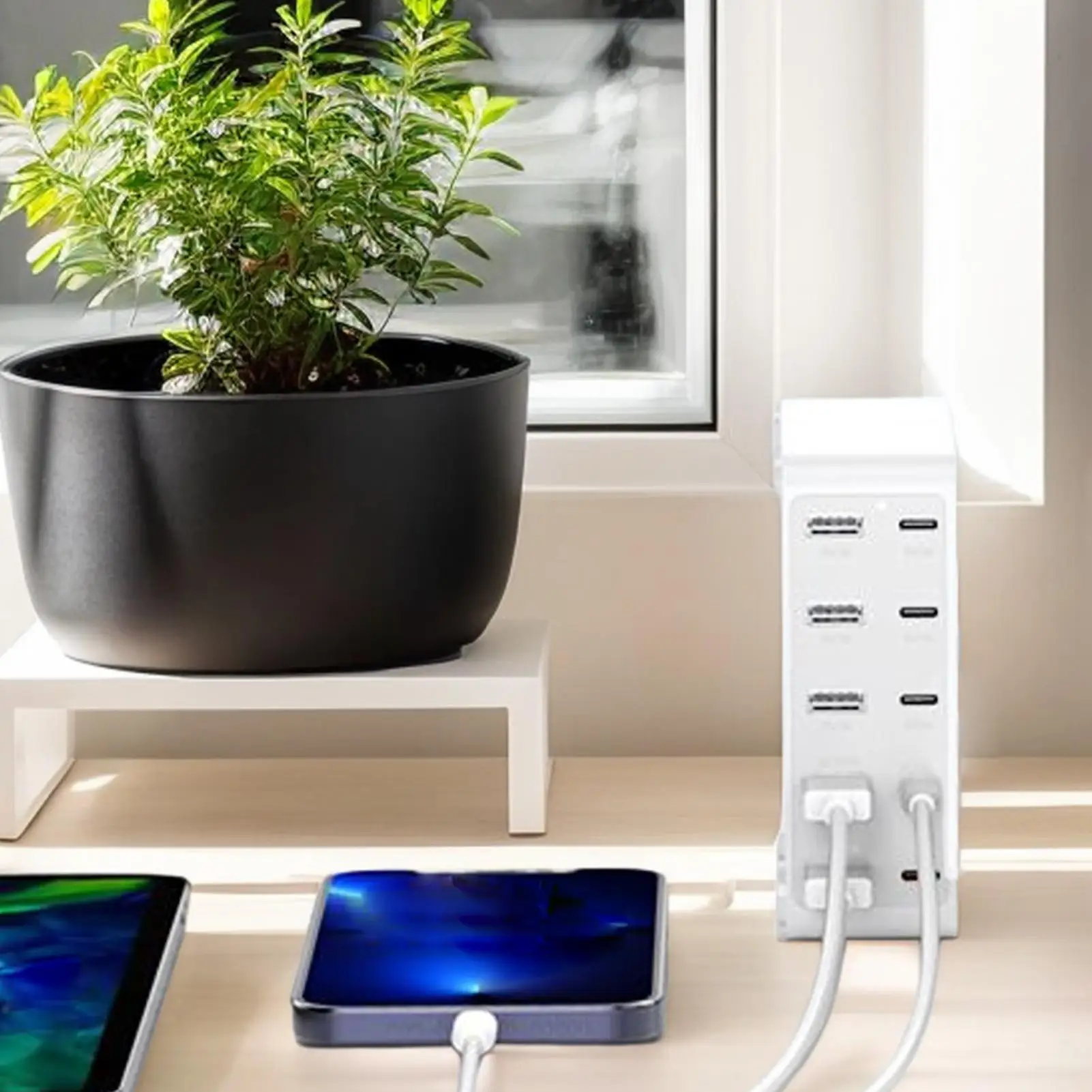 

Multiple USB Charger Station Phone Charging Hub PD QC3.0 145W Smart Portable 10-Port Charger Station For Home Laptop Phone Watch