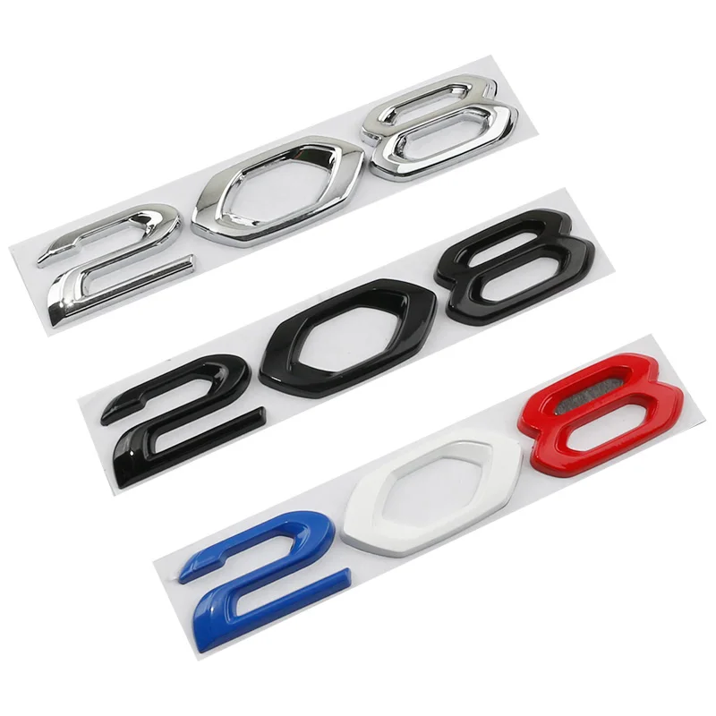 

208 308 408 508 number logo car stickers for Peugeot Black Warrior RCZ new 208 308 408 508 rear trunk label refit decorate decal