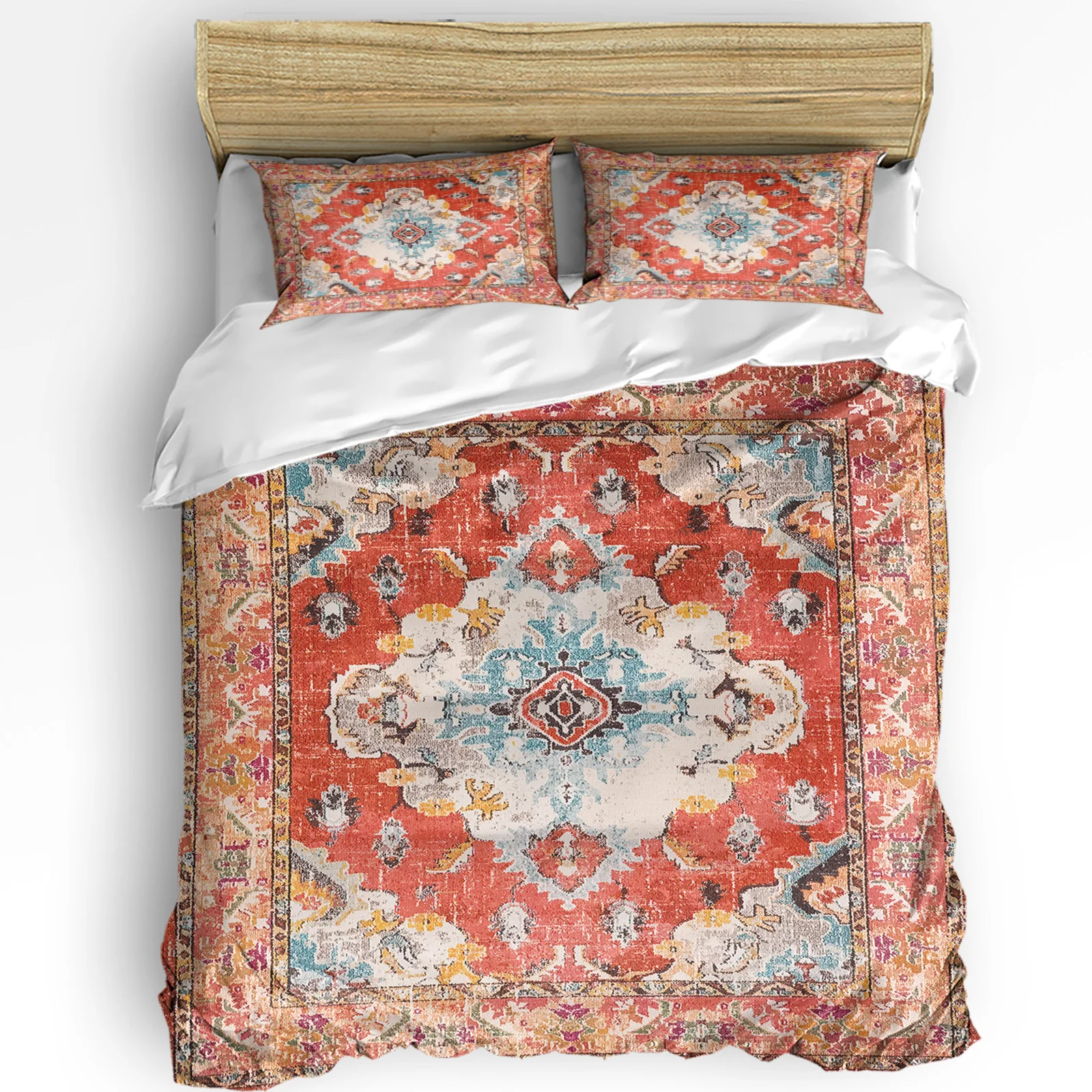 Vintage Indian Bohemian 3pcs Bedding Set For Double Bed Home Textile Duvet Cover Quilt Cover Pillowcase