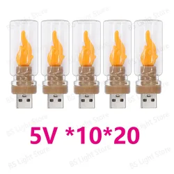 LED 5V Flame Bulb Fire LED USB Candle Light Bulb Flashing Flame Decorative Yellow For home light Night Light Festival Lamp Praye