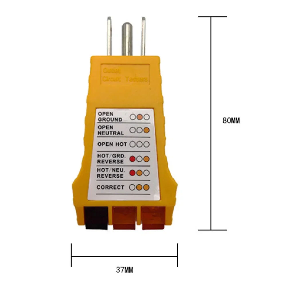 Safety Tester 305B Socket Power Socket Light Neutral Wire Plug Receptacle Tester Socket Safety Electroscope Handheld Check