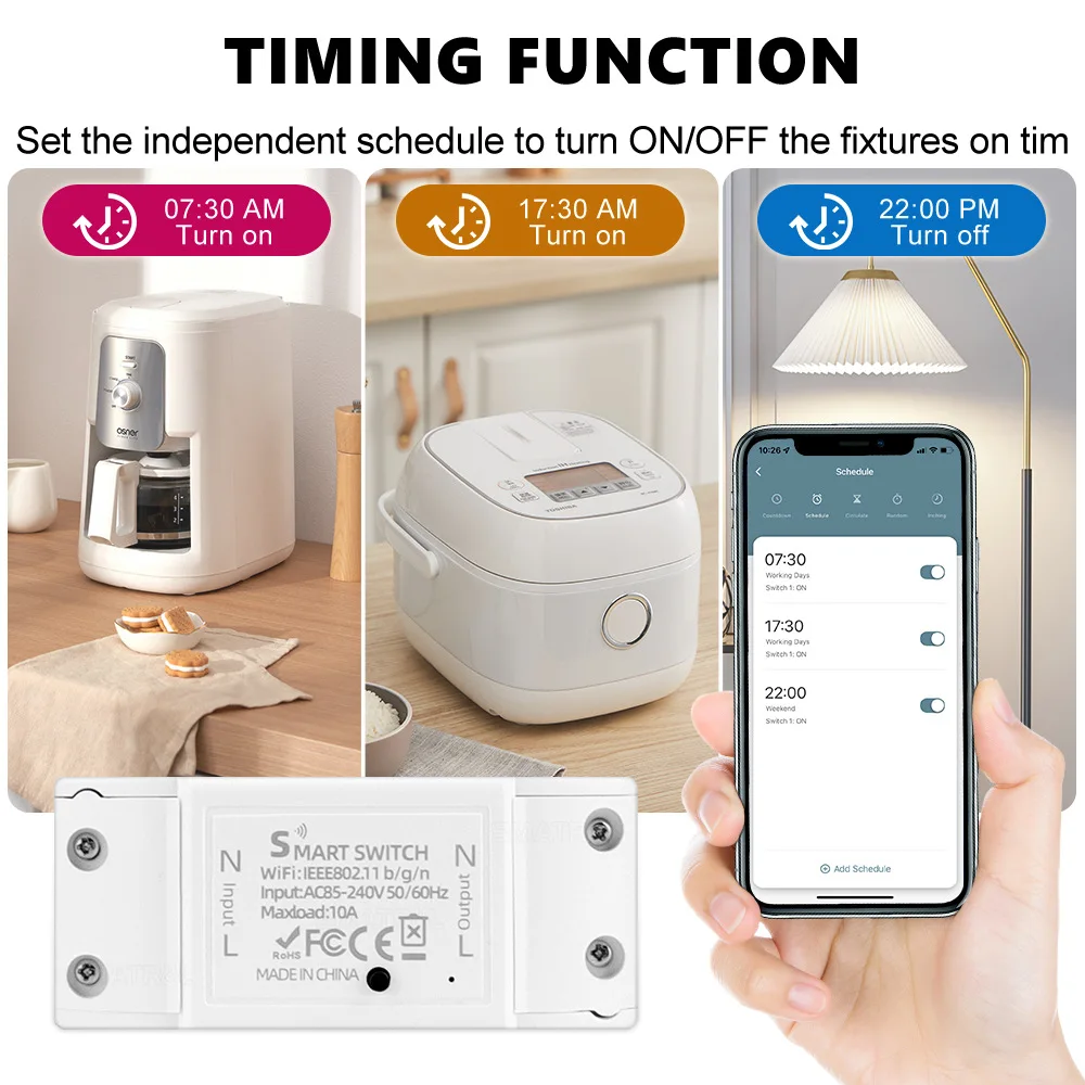 MINI DIY Smart Wireless Remote Switch Smart Home Automation Remote Control Switch Relay Smart Life/Tuya for Alexa Google Home