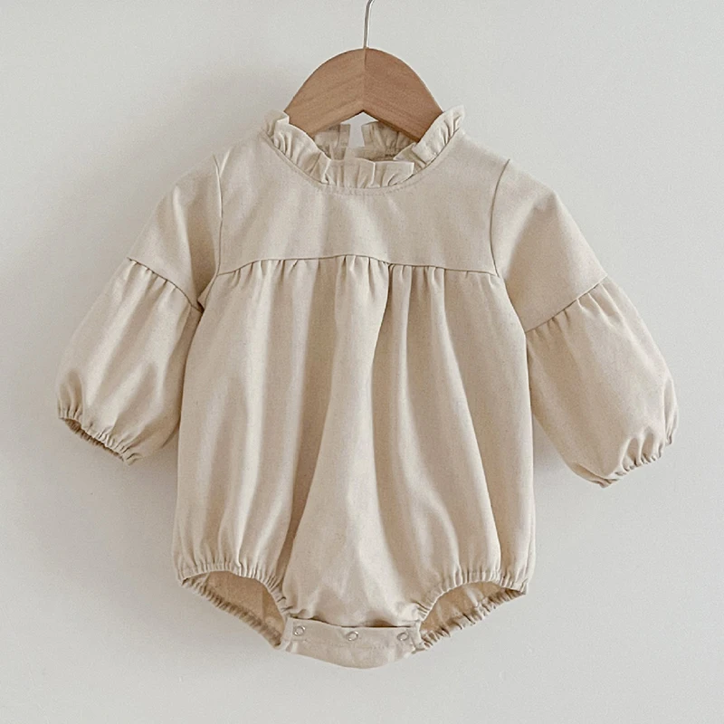 Infant Kids Baby Girls Long Sleeve Solid Color Sisters Dress Spring Autumn Newborn Kids Baby Girls Princess Clothes Rompers