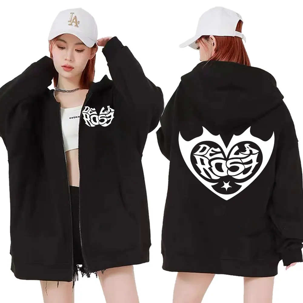 

Толстовка на молнии с логотипом альбома Singer Dela Rose2025Осенне-зимняя мужская женская мода в стиле ретро, хит продаж, свободная толстовка на молнии