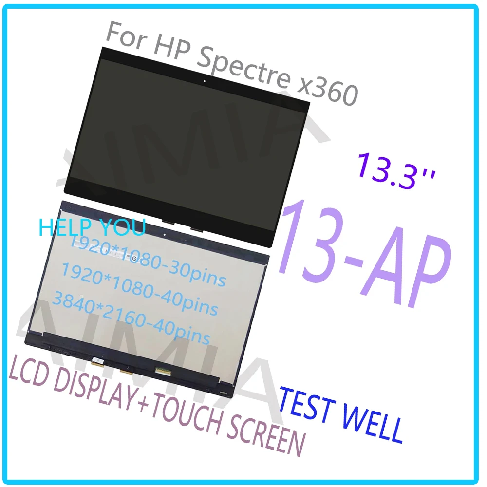 

13.3'' for hp spectre x360 13-ap lcd display touch screen digitizer assembly for hp spectre x360 13-ap series b133han05.7 m133nv