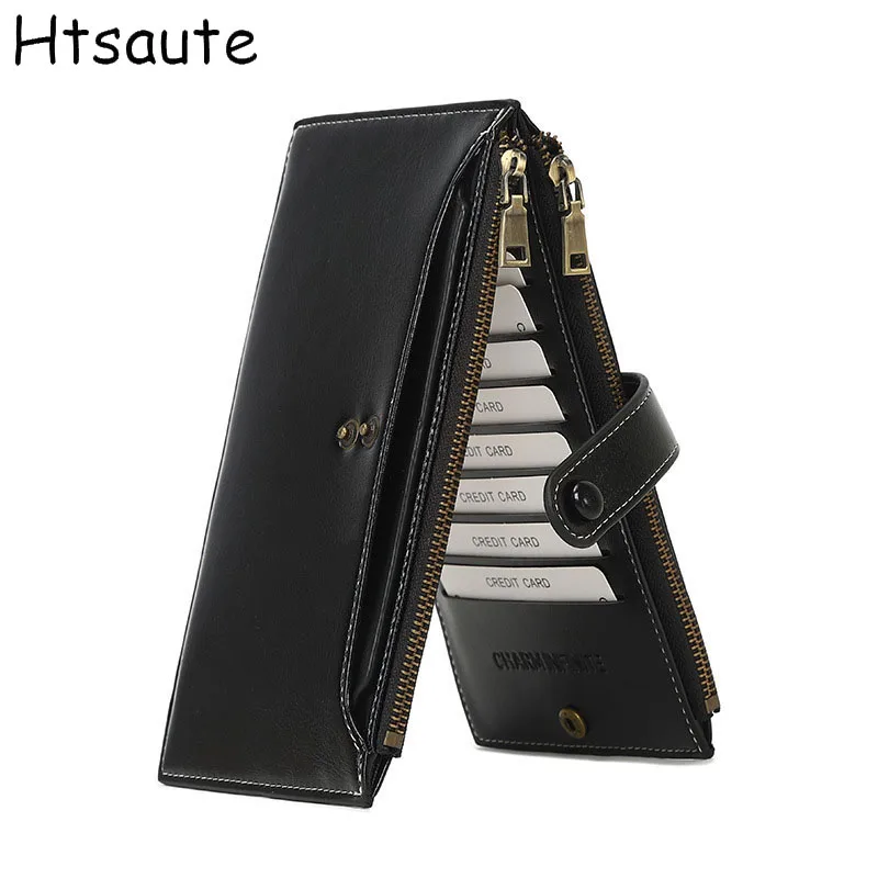 

Retro Fashion Women Long Wallet Large Capacity Multifunctional Multi Card Slot Wallet Multi functional Double Zipper Handbag