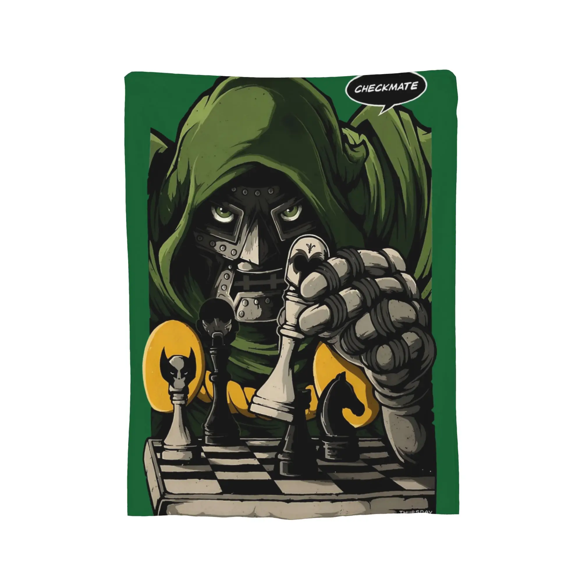 Mantas de cómic Dr. Dooms Checkmate Chess, manta suave, divertida y cálida para cubrecama, para todas las estaciones.