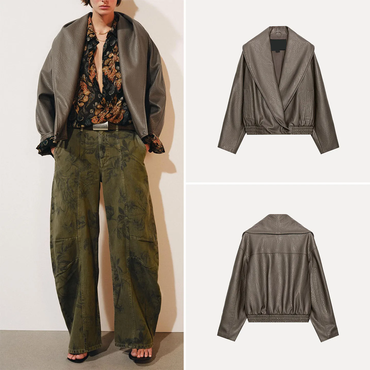 Fashionable Long Sleeve Loose Collar Double Breasted Jacket Women's Autumn Wear Casual Style ZADATA Brand 2026 New Arrival