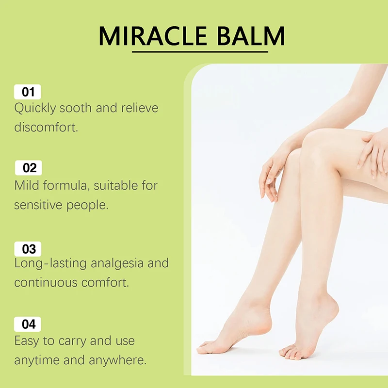 Miracle Balm 30g Natural Herbal Soothing Massage Cream Vitamin E Repairing Hydrating Legs And Feet Daily Body Care Cream