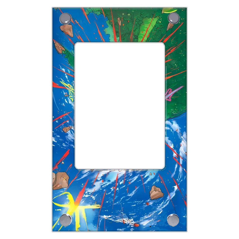 Pokrowiec ekspozycyjny na kartę Pokemon Anime Deoxys Extended Art, kolekcja kart, przedłużona grafika, stojak ekspozycyjny PSA, bez