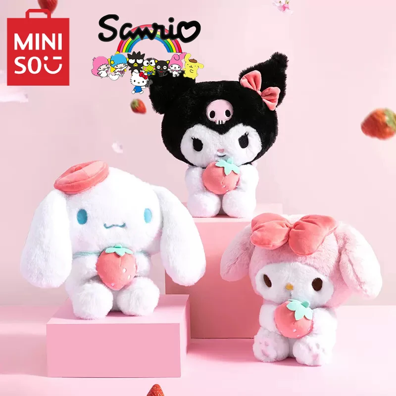 

Настоящая MINISO Sanrio плюшевая кукла клубника серия Сидящая кукла кавайное Украшение Подушка для спальни детская игрушка подарок для девочки