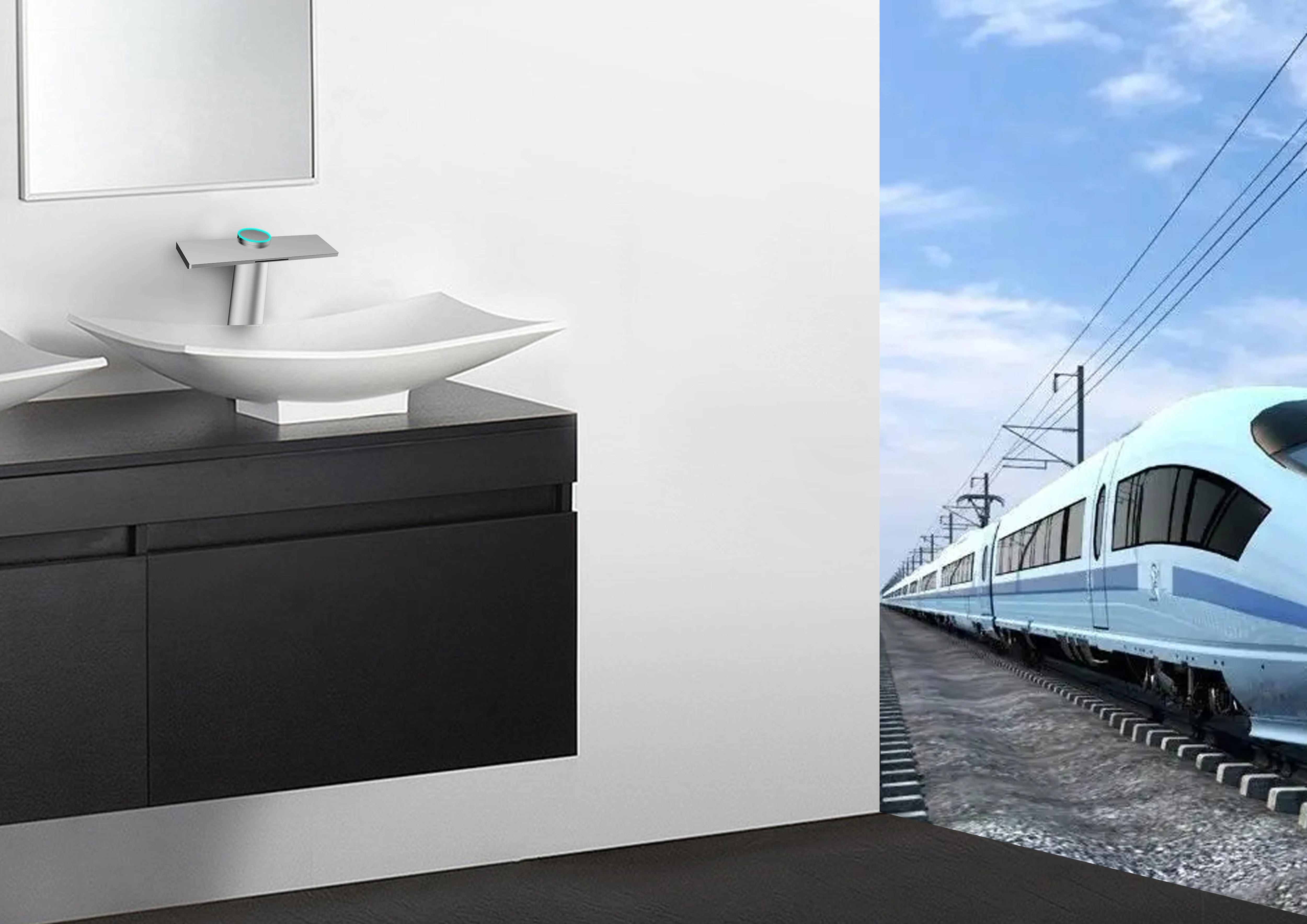 Air Tap Hand Dryer 2 in 1 Automatic Brass High Speed Jet Hand Dryers Commercial for Toilet with HEPA Filter