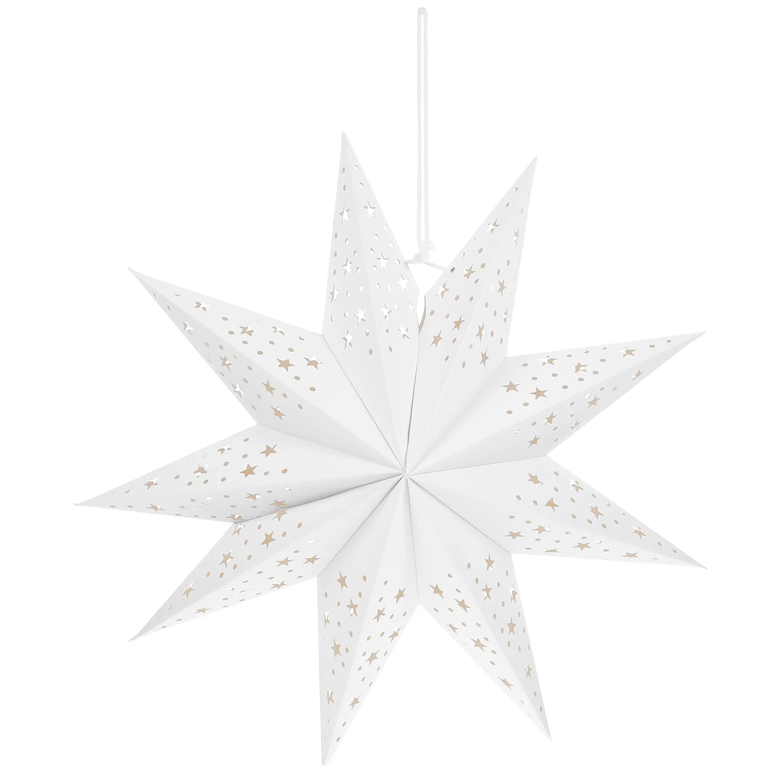 

45CM Hollow Out Stars Shaped Illuminated Paper Folding Style Festival Lantern Party Lantern (Whi