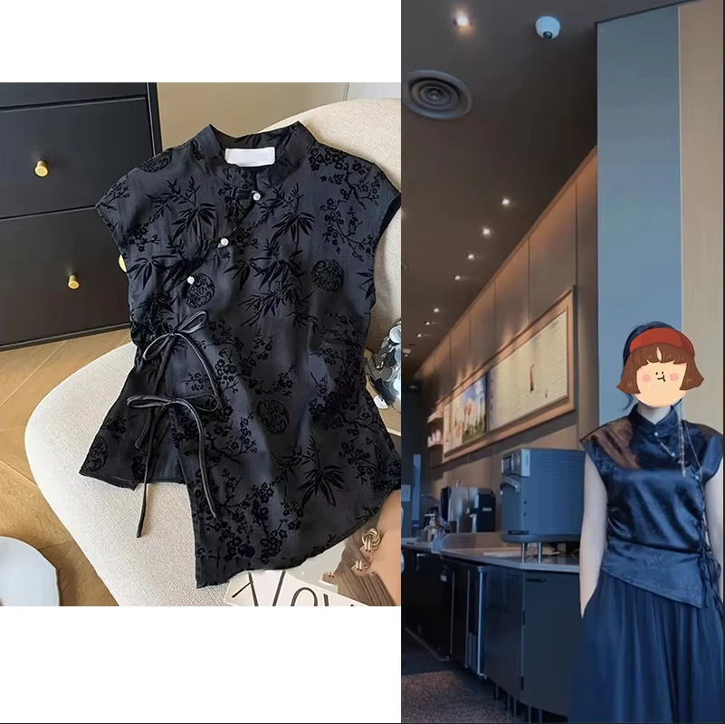 camisa-retro-preta-fina-estilo-cheongsam-com-mangas-curtas-t-shirt-jacquard-de-estilo-chines-para-mulheres-moda-de-verao