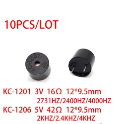10PCS/LOT Passive buzzer Mini Buzzer 12*9.5mm KC-1201 3V 16R 2731HZ 2400HZ 4000HZ/KC-1206 5V 42R 2KHZ 2.4KHZ 4KHZ