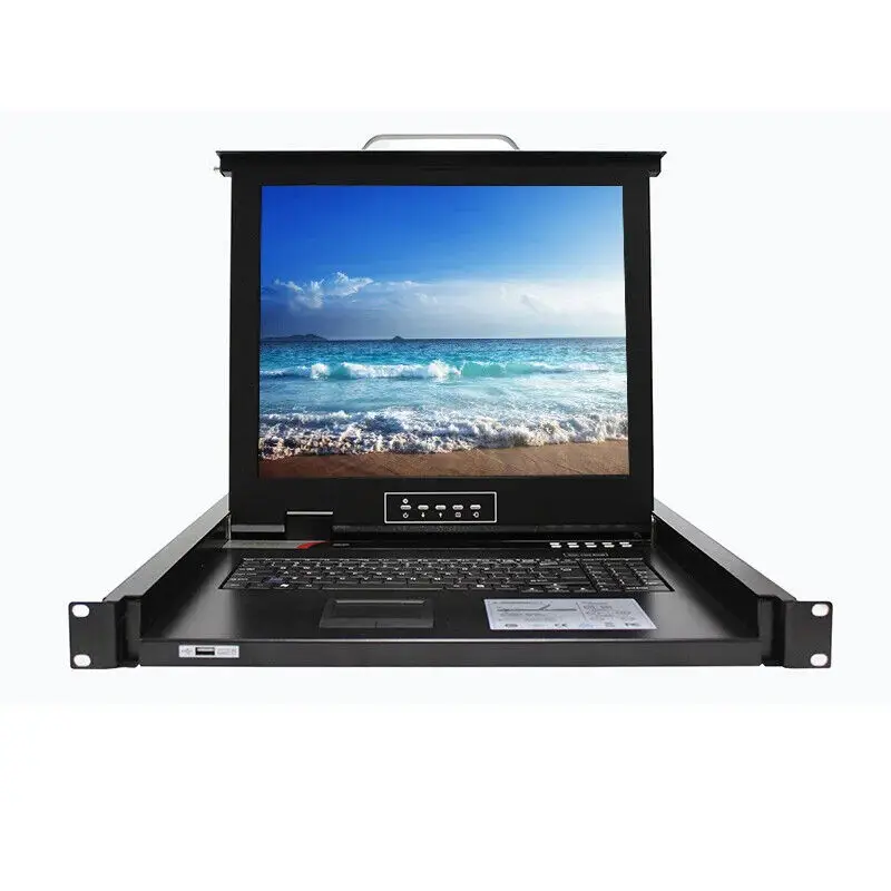 High Quality New 15 Inch 4 Port VGA Display Switch 1U Rackmount LCD USB Console