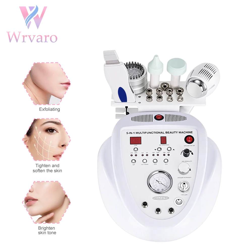 New 5 In 1 Microdermabrasion Facial Diamond Dermabrasion Machine Blackhead Acne Pore Cleaning Beauty Device Rejuvenation Peeling