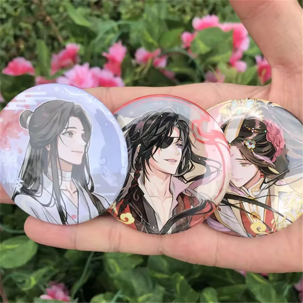 Heaven Official's Blessing Tinplate Badge Peripheral Xie Lian Hua Cheng Brooch Pin Cosplay Decoration Backpack Jewelry Accessory