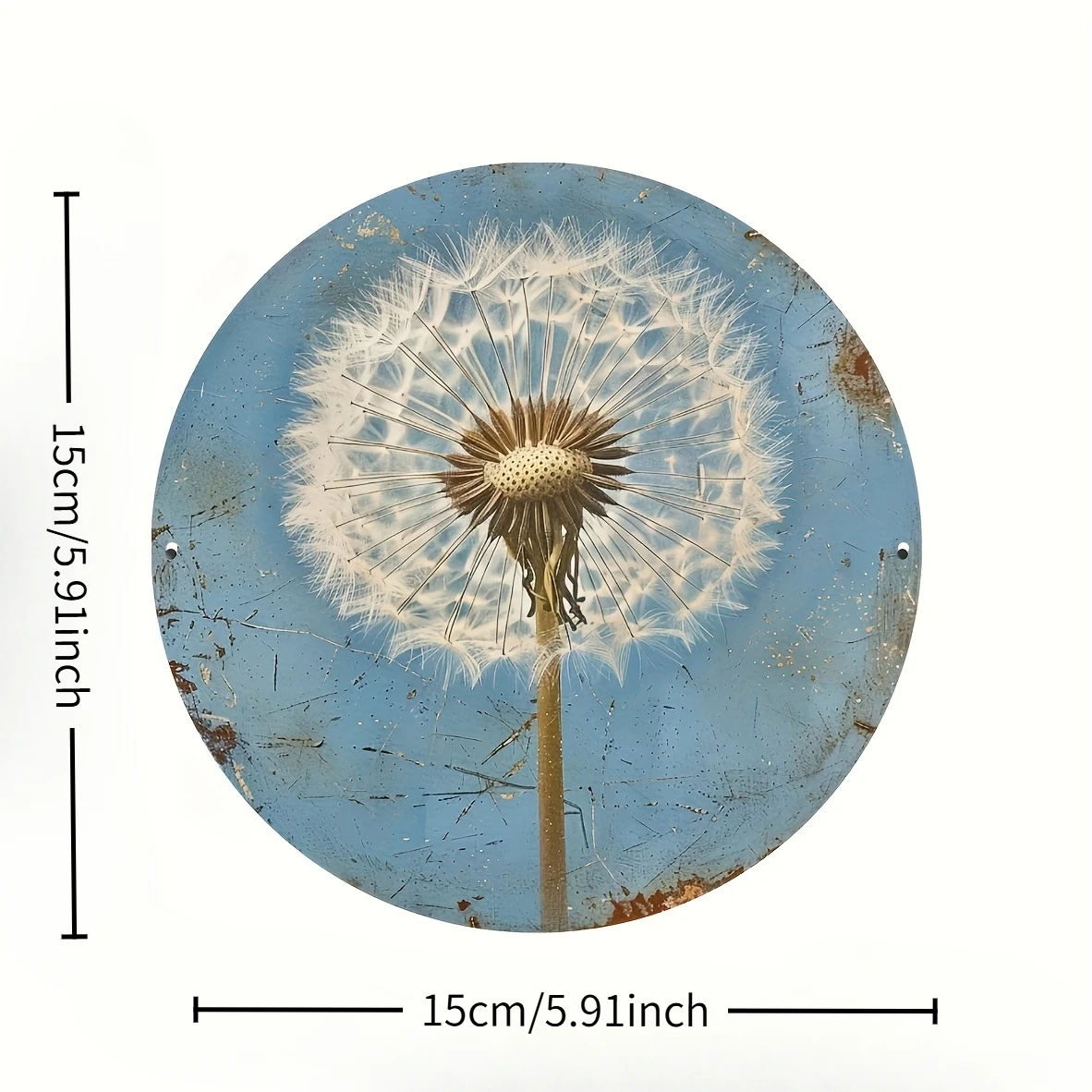 Retro Dandelion-Themed Round Sign, Fun Wall Art Decor, Ideal for Home, Cafe, Restaurant, Garage, Garden Indoor And Outdoor Use,