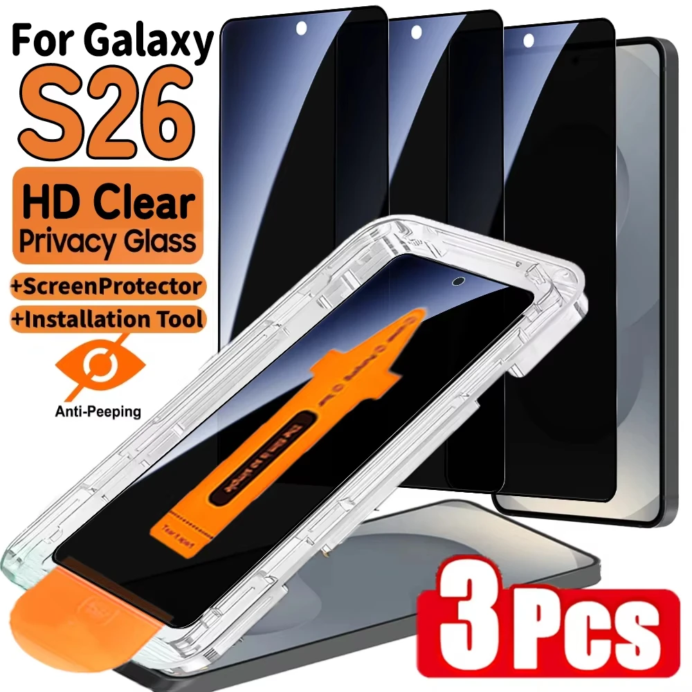 1-3Pcs Privatsphäre Displayschutzfolien Für Samsung S26 Ultra Rand S25 S24 Ultra S23 S22 S21 Fingerprint entsperren Gehärtetes Glas