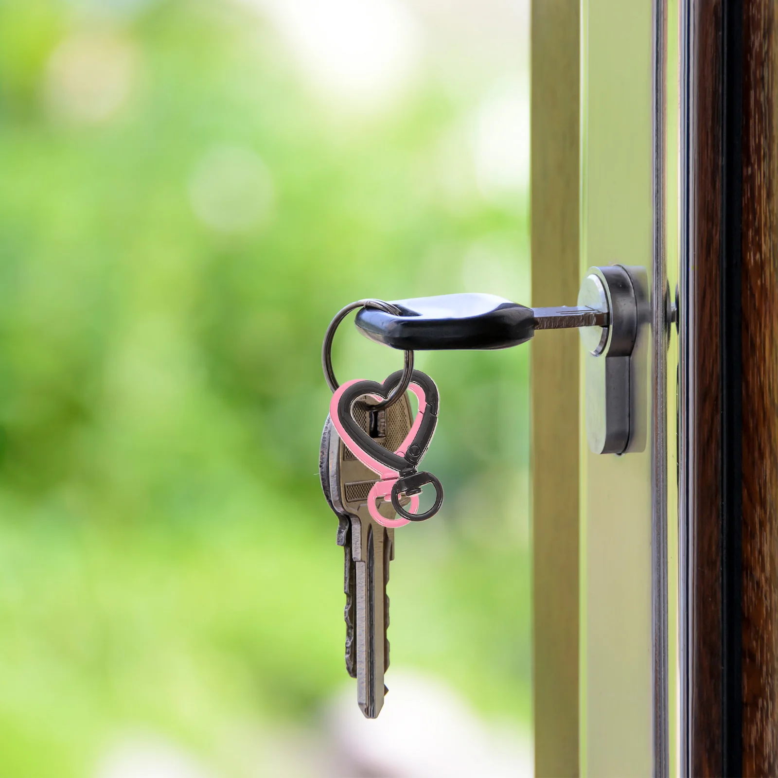 10개 하트 모양 매끄럽고 반짝이는 DIY 보석 제작 공예품 열쇠고리 가방 발렌타인 선물 혼합 색상 클라스프 열쇠고리 제작용