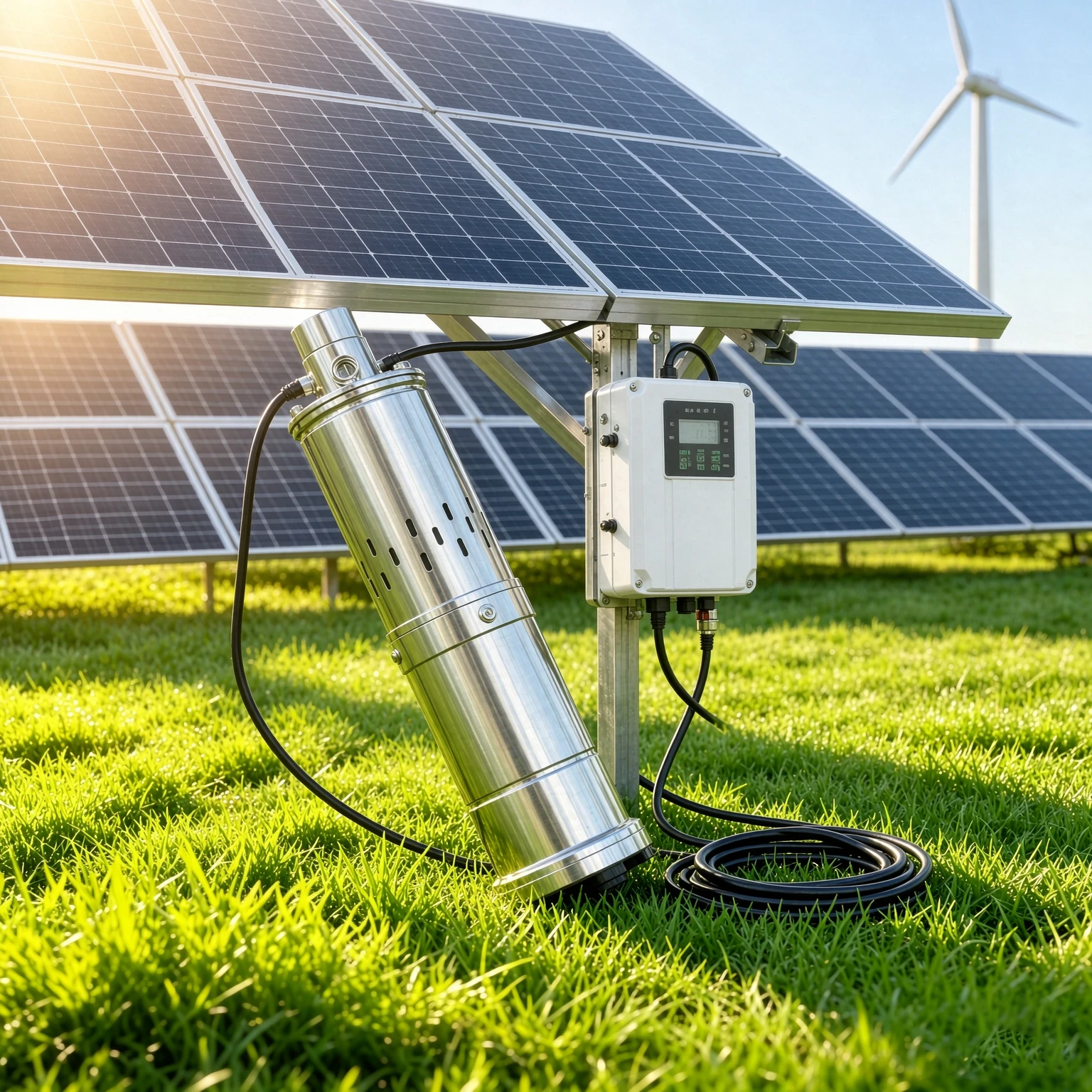 Off‑Grid Solar Submersible Water Pump Brushless Motor Deep Well Pump For Farm Irrigation Livestock Watering Garden Pond Water Su