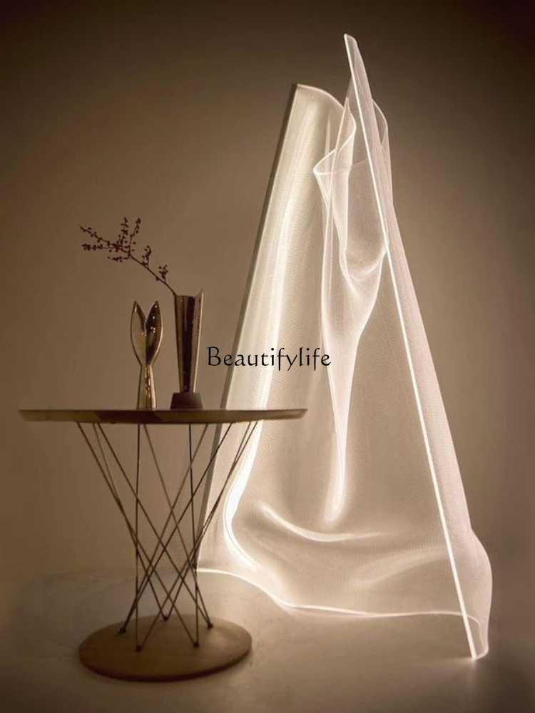 Post-Modern Creative Irregular Art Personality Acrylic Living Room Bedroom Ribbon Luminous Object