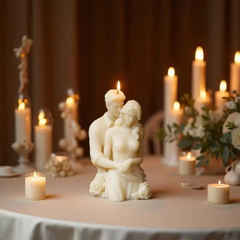 3d angel couple candle mold romantic valentine's day diy aromatherapy craft tools easy to demould for couples