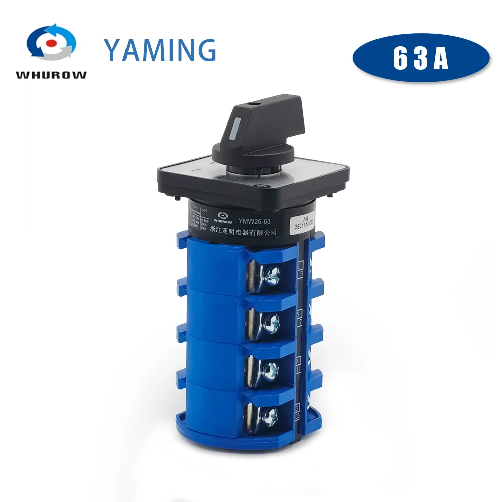 63A 660V Changeover 4 Positions 4 Poles LW26-63/4 LW28 Reverse Double Rotary Circuit Control Combination Cam Switch