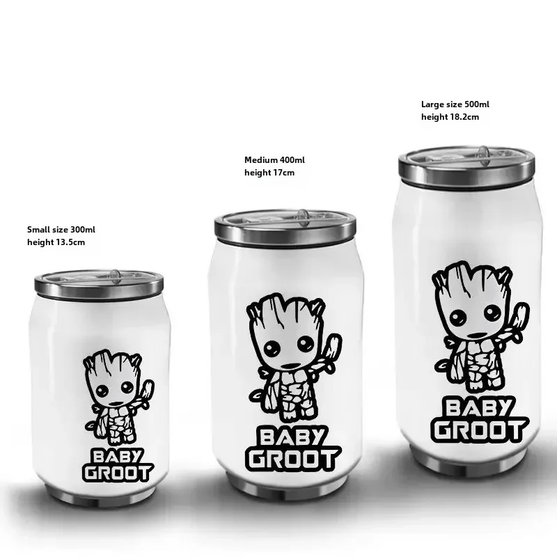 Marvel Groot Treeman Guardians of the Galaxy Movie Animation Peripheral Cartoon Stainless Steel Large Capacity Thermos Cup Gift