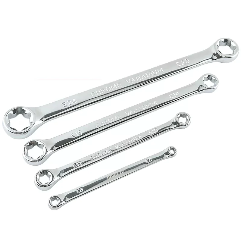 1Pcs hexagon box wrench Box Ring Wrench Spanner E-type Tools E6-E8-E10-E12-E14-E18-E20-E24