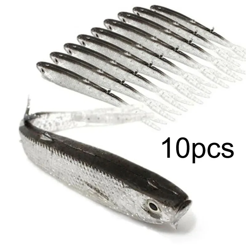 Soft Bait Fish Swimbait Fork Tail With Hook& Without Hooks Fishing Lure Artificial Silicone Bait Fishing Tackle Goods