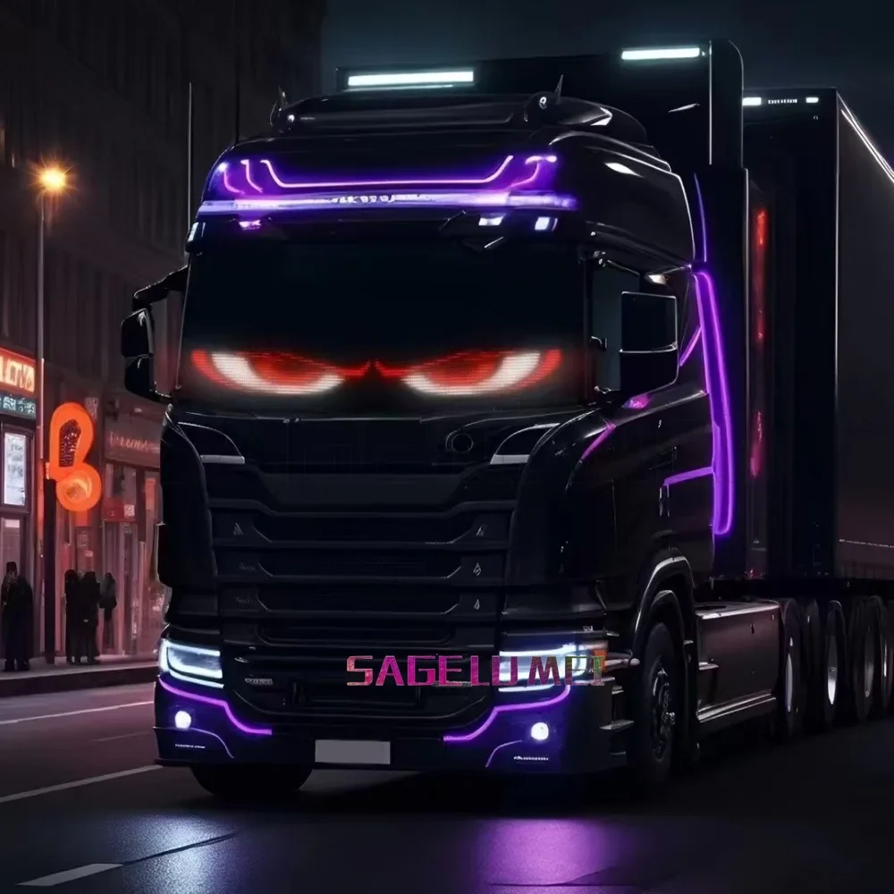 LED DIY Matrix Pixel Panel  Truck Eye Led Display Car Sign Animation Bluetooth App Control Programmable Flexible Screen for Car