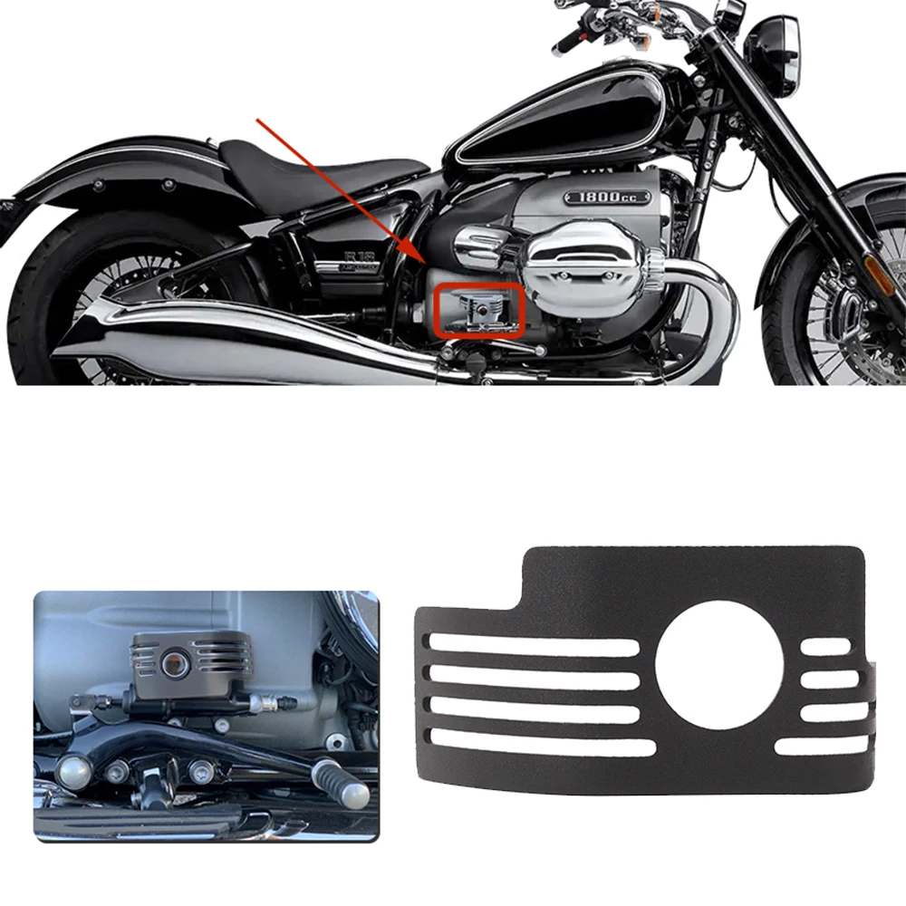 

1PC MOTO4U Aluminium Rear Brake Fluid Oil Reservoir Guard Cover Motorcycle Pump Protection For BMW R18 R 18