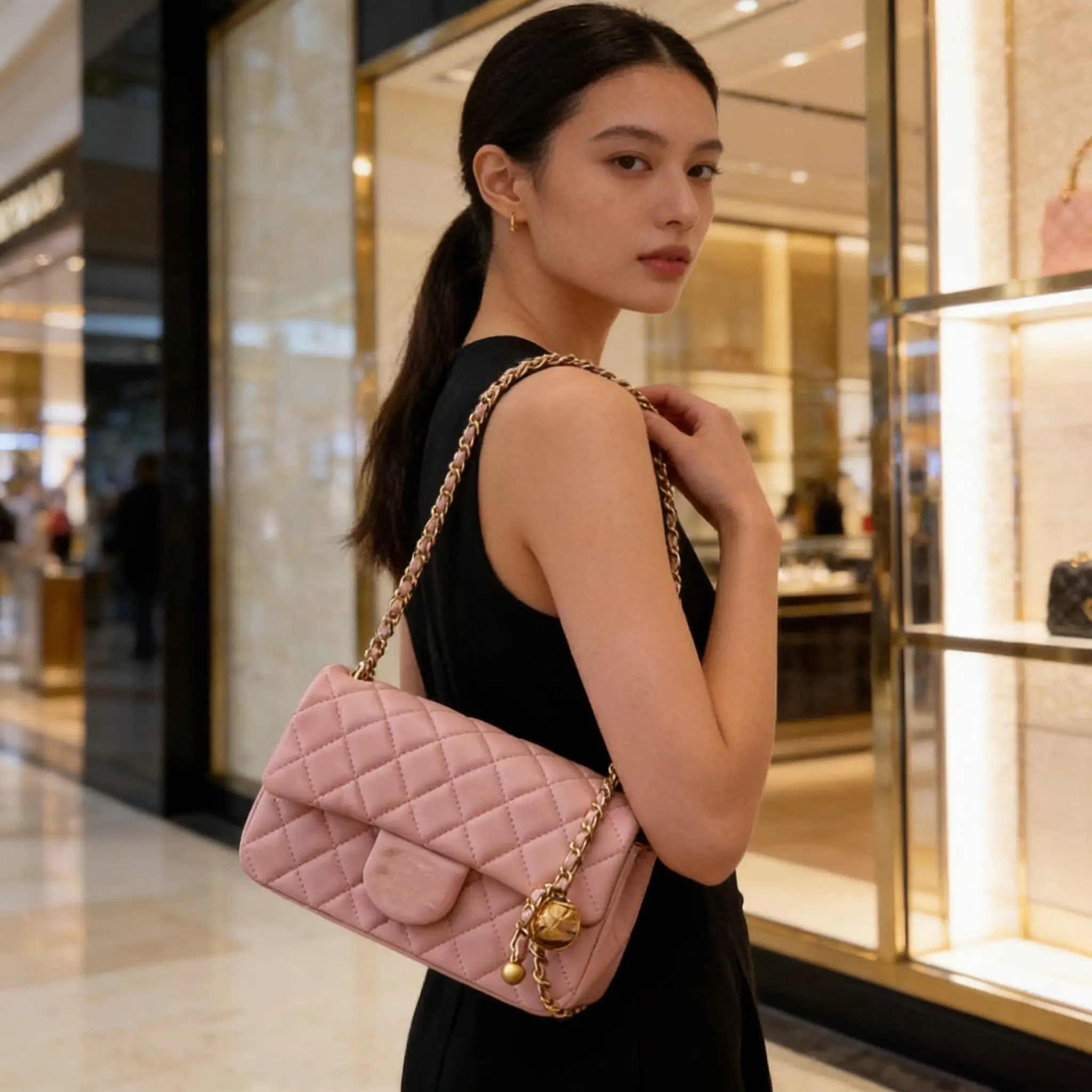 

Small Square Leather Crossbody Bag with Chain Diamond Pattern Flip Cover oulder Bag Luxury bag