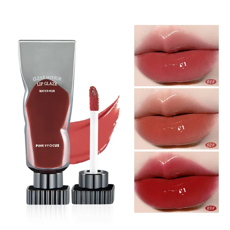 Lip glaze mirror long-lasting water light  not easy to fade film-forming transparent ice cubes lip mud women Makeup