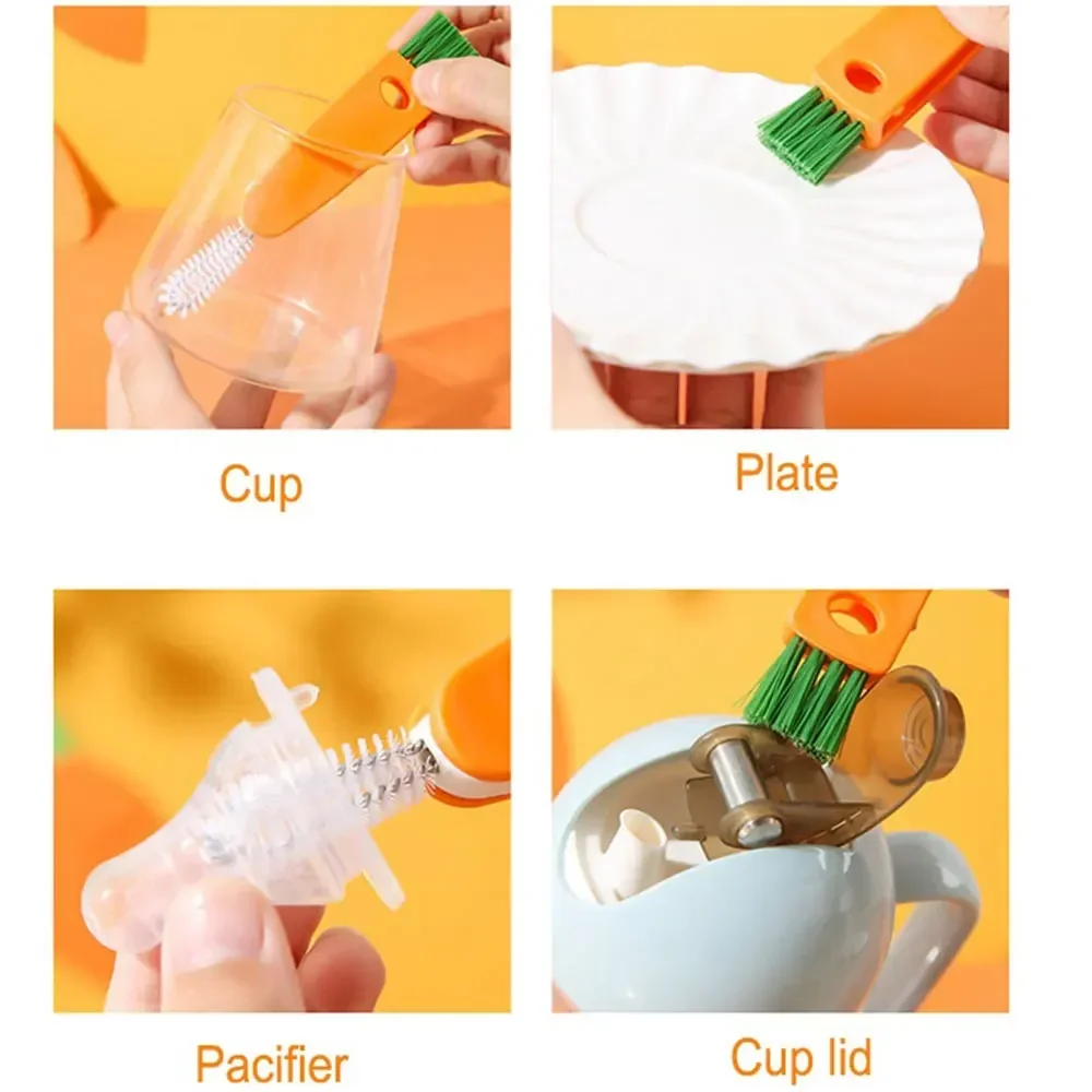 JJYY 3-in-1 Cleaning Brush Rotating Cup Brush Multi-Purpose Bottle Washer Straw Cleaner Cup Cover Scrubber