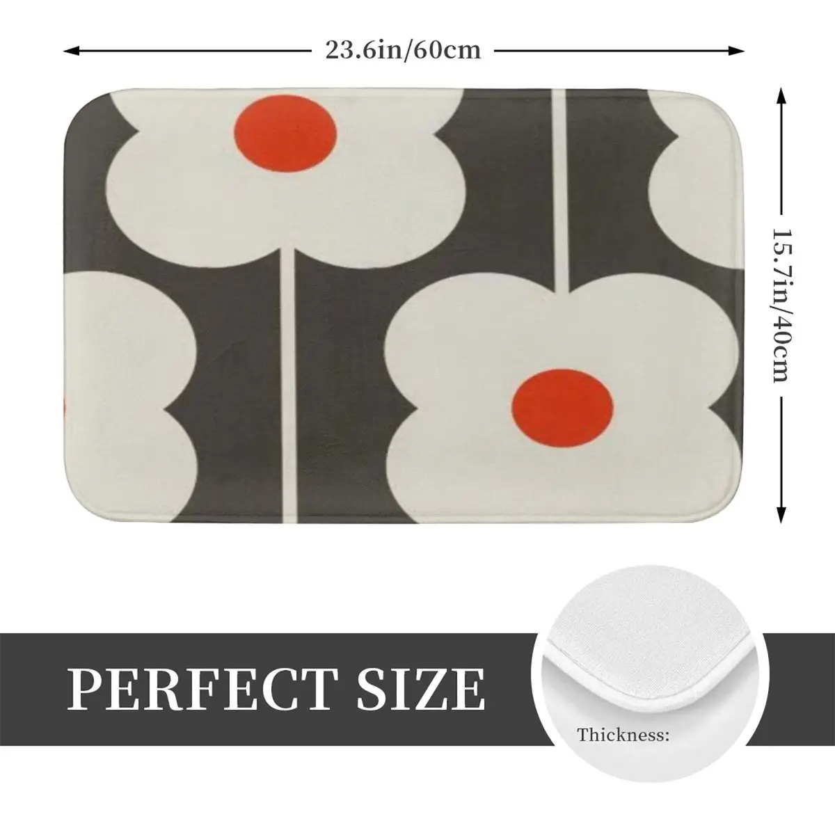 Orla Kiely - Abstract Multi Stem Flowers Design Non-slip Doormat Floor Mat Sand Scraping Carpet Rug Kitchen Entrance Home Mats