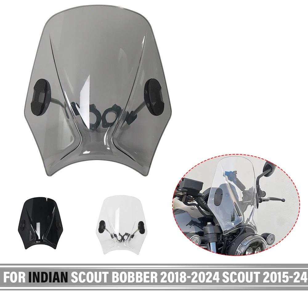 

For INDIAN SCOUT BOBBER 2018-2024 SCOUT 2015-2024 Motorcycles Custom Compact Sport Wind Deflector Retro Windshield Universal