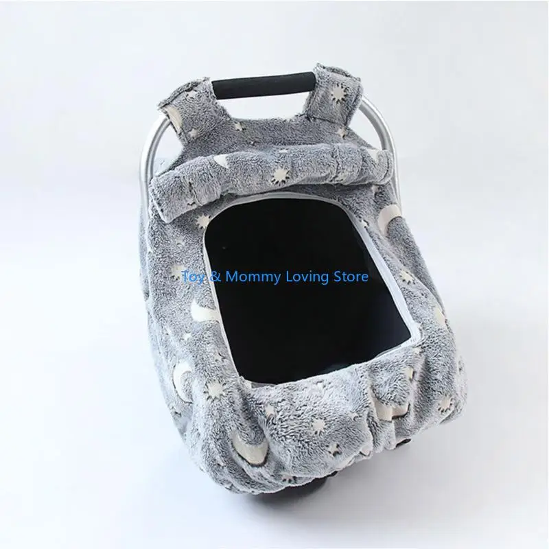 Y1QF غطاء سلة عربة الأطفال ذات المناظر الطبيعية، سلة حمل ناعمة من الفلانيل