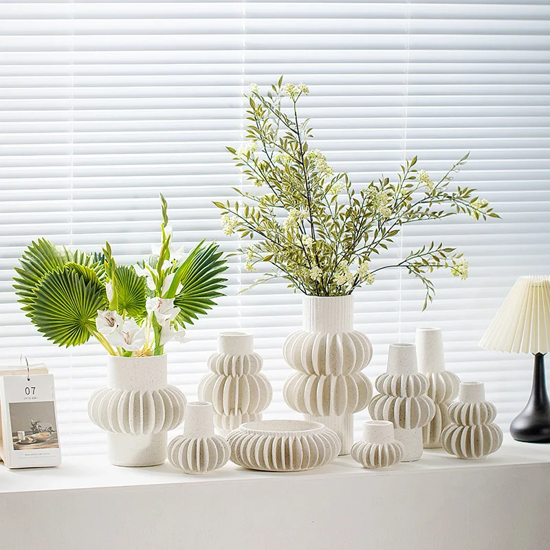 Nordic minimalist ceramic origami vase ornament living room bedroom desktop flower arrangement container wedding decoration vase