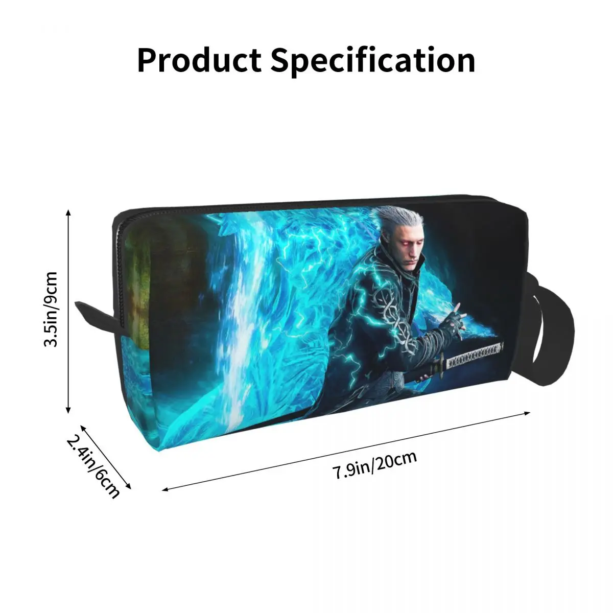 Vergil From The Devil May Cry Series Makeup Bag Cosmetic Organizer Storage Dopp Kit Toiletry Cosmetic Bag for Women Pencil Case