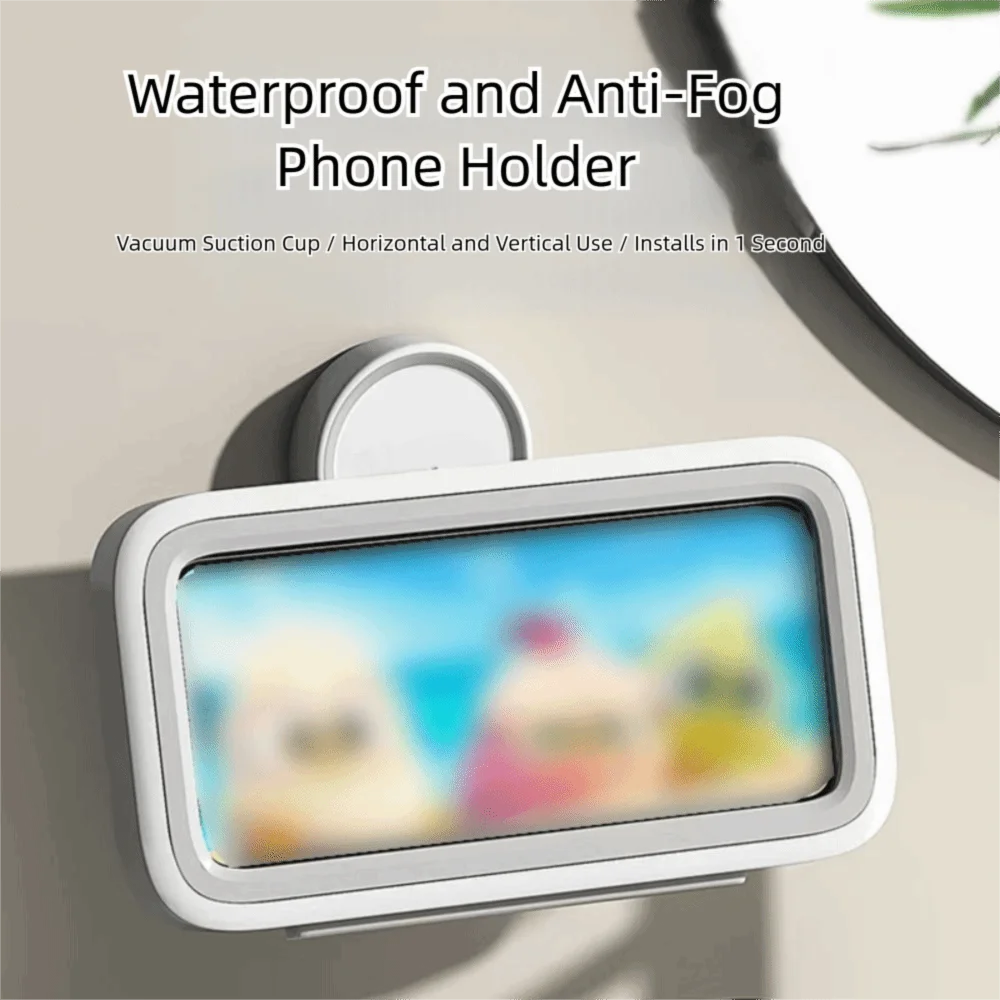 

Suction Cup Bathroom Phone Holder Rotatable Adjustable Wall Mounted Phone Case Anti-Fog Easy Installation Shower Phone Bracket