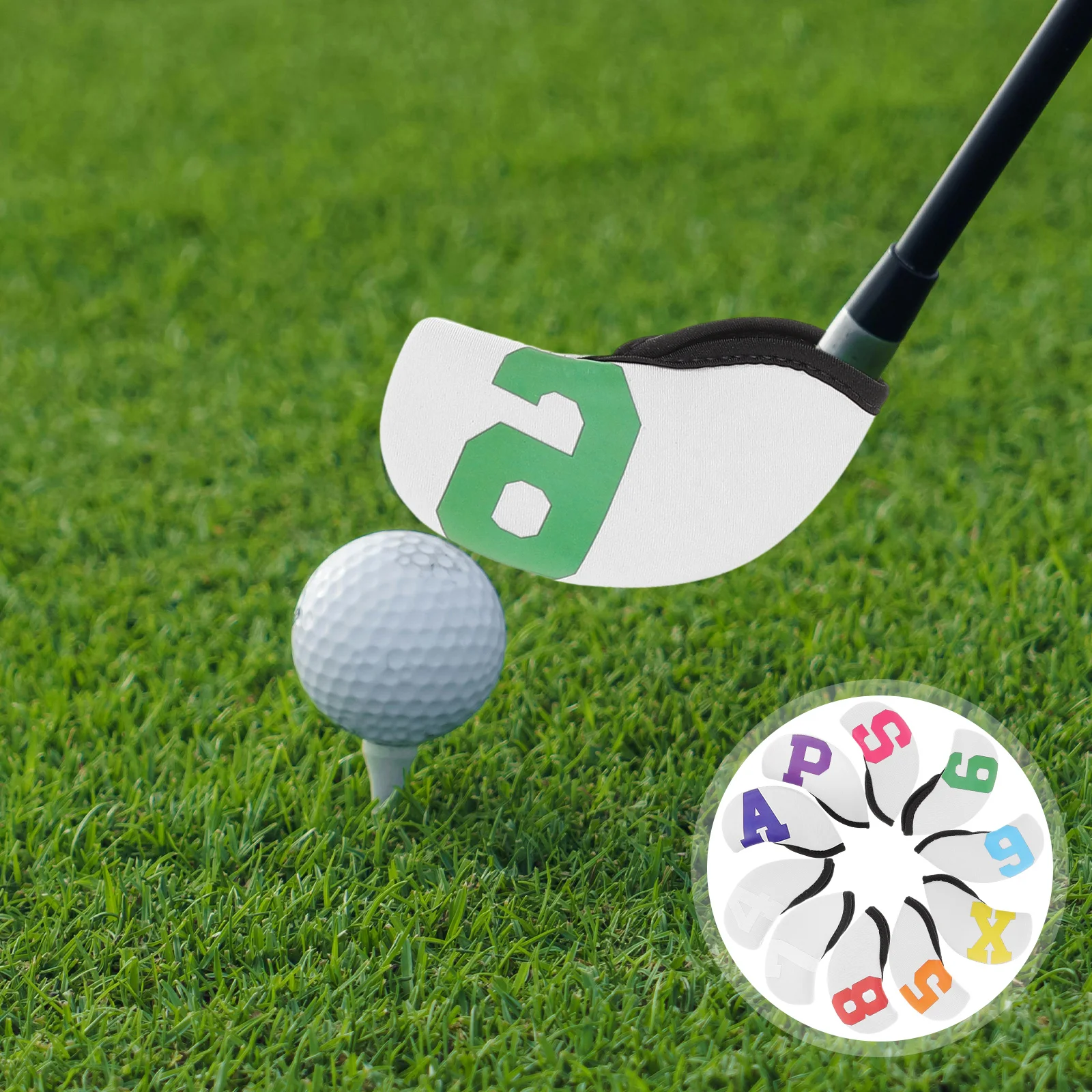 

10pcs Golf Club Head Covers Neoprene Material Durable Comfortable Hybrid Iron Covers Golf Accessories Woods Drivers