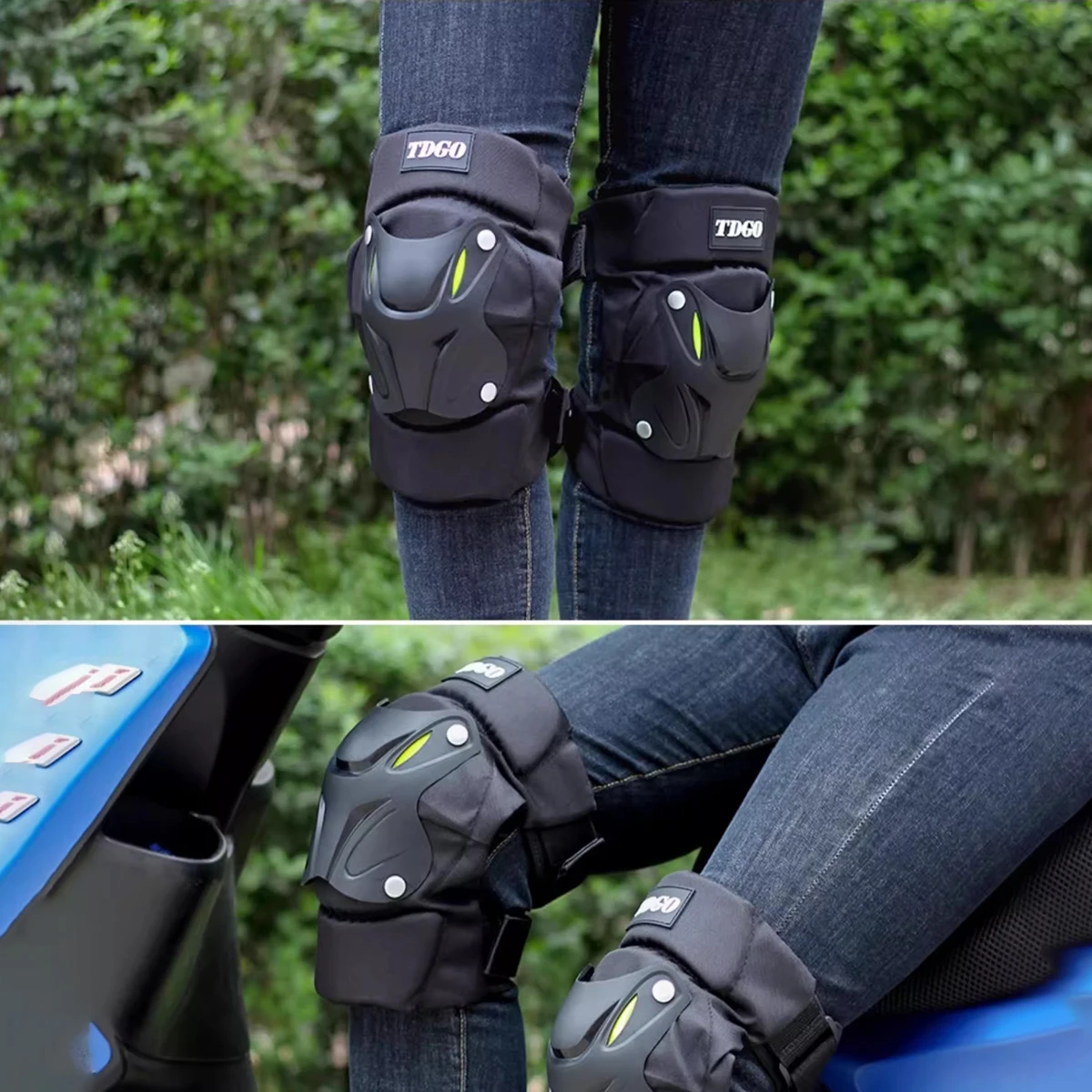 

Men's Adjustable Fluorescent Motorcycle Kneepads & Elbow Pads Motocross Racing Protective Gear Kit with Guards and Accessories